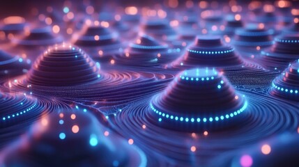 Poster - A D electric field visualization with pulsing energy waves.