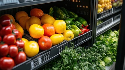 Poster - Fresh Produce Display in a Grocery Store