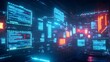 © Little Pea - Intrusion Detection Systems (IDS) in action, visualized as a security surveillance system with glowing monitors showing real-time network traffic, highlighting suspicious intrusions