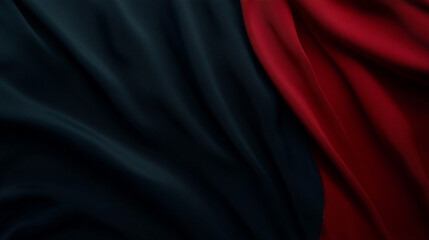 Poster - Close-up view of flowing red and black fabric creating dynamic waves and textures