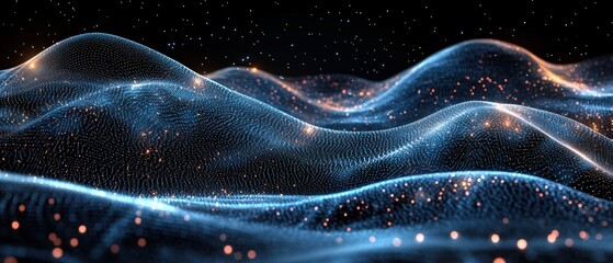 Poster - Computer generated wave with glowing light effect in digital abstract background