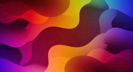 Poster - abstract fluid colorscape: vibrant, dynamic waves of color flow seamlessly across the image, creatin