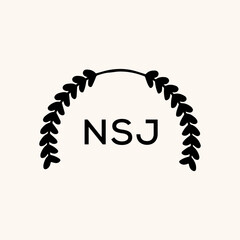 Fototapete - NSJ logo design vector