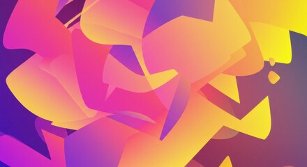 Poster - abstract vibrant hues: an explosion of color and dynamic shapes in shades of pink, purple, and yello