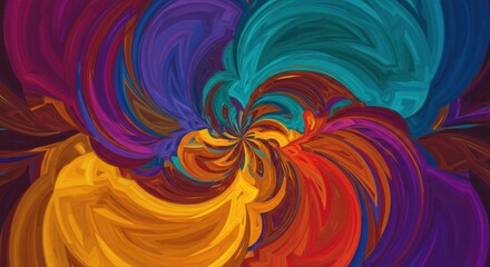 Poster - abstract whirlwind of color: a mesmerizing abstract artwork featuring a vibrant swirl of rich, satur