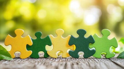 Poster - A concept image of puzzle pieces forming a business solution idea.