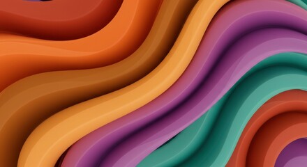 Poster - abstract waves of color: a captivating image featuring a mesmerizing interplay of vibrant, undulatin