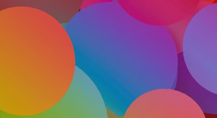 Poster - abstract color burst: a vibrant tapestry of overlapping, translucent circles in hues of orange, pink