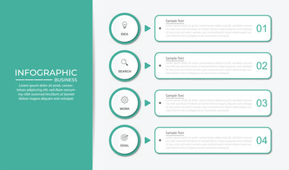 Wall Mural - vertical infographic timeline 4 steps template. milestone, roadmap, timeline, business presentation.
