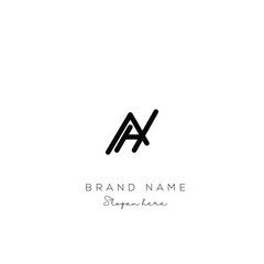 Leinwandbilder - Minimal creative initial based AH logo and HA logo. Letter AH HA creative elegant monogram Black and white.