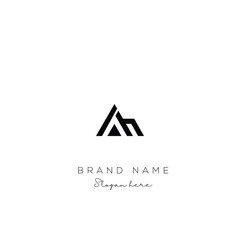 Leinwandbilder - Minimal creative initial based AH logo and HA logo. Letter AH HA creative elegant monogram Black and white.