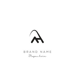 Leinwandbilder - Minimal creative initial based AH logo and HA logo. Letter AH HA creative elegant monogram Black and white.