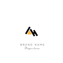 Leinwandbilder - Minimal creative initial based AH logo and HA logo. Letter AH HA creative elegant monogram Black and white.