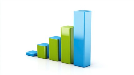 Poster - A financial bar graph with vibrant blue and green bars showing profit growth over several quarters, set against a clean white background with clear labels.
