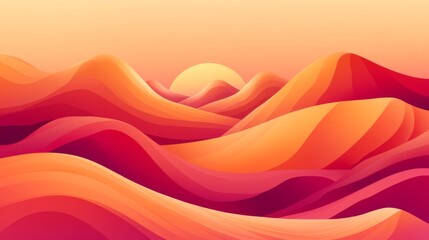 Fototapete - A gradient background with smooth transitions from warm orange to deep pink, creating a soft, sunset-like atmosphere with rich colors