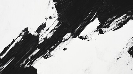 Poster - a high-contrast abstract background with bold black brushstrokes on a white canvas, creating an arti