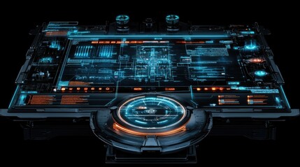 Poster - A holographic power grid with data analytics and efficiency statistics.