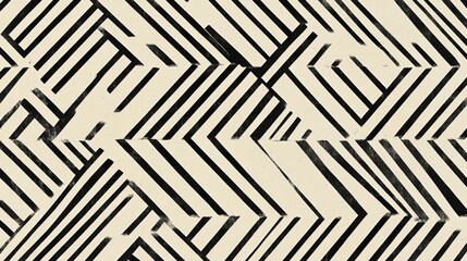 Aufkleber - A modern geometric pattern composed of interlocking lines in black and white, creating a sophisticated, high-contrast visual with a timeless appeal