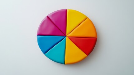 Aufkleber - A modern pie chart with vibrant colors and clean, divided segments, set against a white background for a sharp, minimalist look