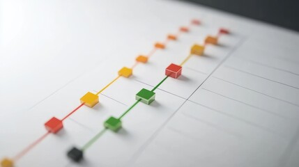 Poster - A neatly arranged timeline chart showing business goals and progress.