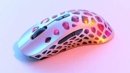 Poster - A premium wireless gaming mouse with an ergonomic design positioned on a white background.