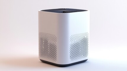 Poster - A sophisticated electric air purifier with filters visible against a white background.