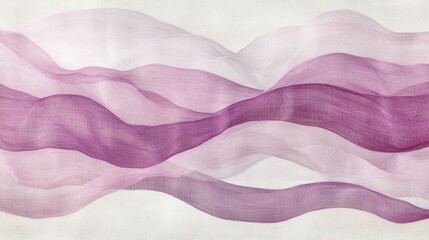 Leinwandbilder - A soothing abstract image of soft, wavy lines in gradient shades of pink and lavender, flowing seamlessly across a light background for a calming effect