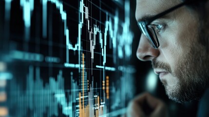 Poster - Business Analyst Observing Digital Financial Data and Stock Trends