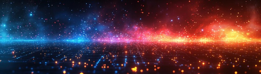 Poster - Colorful abstract lights on a dark background creating a vibrant visual effect for artistic design