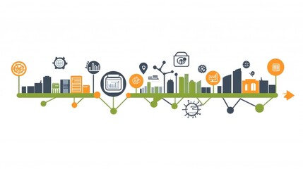 Poster - Stakeholder theory visualized using a structured infographic with icons and arrows.