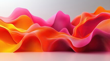 Poster - Colorful flowing wave of fabric in various shades creating an abstract background design