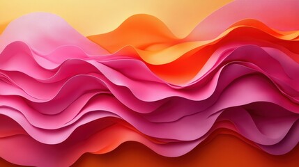 Poster - Abstract background featuring flowing pink and orange waves with smooth gradient design elements