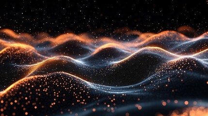 Poster - Wave of light on a dark background creating an abstract visual effect and illumination