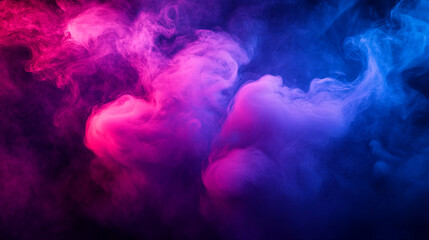 Poster - Colorful smoke swirls create a mesmerizing visual display in a dark setting