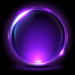Wall Mural - a contemporary illustration showcasing a purple neon circle within an isolated frame on a dark backd