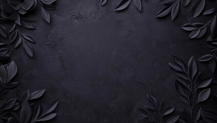 Wall Mural - Elegant dark exotic flowers in abstract form. Opulent dark ink flowers and ornate patterns