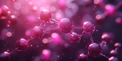 Poster - Colorful molecular structure illuminated by light creates a vibrant abstract background in scientific exploration