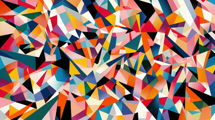 Poster - Bright and Multicolored Geometric Pattern with Complex Shapes and Vivid Colors