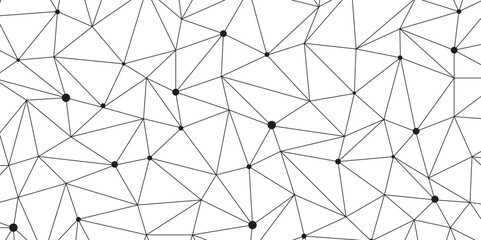 Leinwandbilder - Abstract geometric background with connecting dots and lines with low poly triangle shapes. Polygonal Mesh Background Vector design digital technology concept Global network connection data structure.