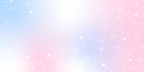 Aufkleber - Abstract Pink and Blue Gradient Background Geometric connected line and dots Technology Concept. Medical, technology, science background Global business. Social network communication. Vector design.