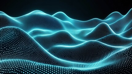 Poster - Abstract background featuring blue lines and dots in a dynamic pattern for visual design projects