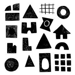 Poster - Exploration of abstract shapes and patterns in a minimalist black and white design showcasing a modern artistic approach