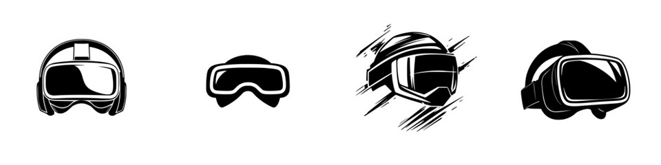 Poster - Futuristic helmet designs showcasing cutting-edge technology for immersive experiences in virtual environments