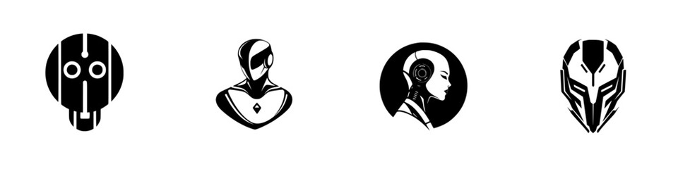 Poster - futuristic holographic characters with unique designs and stylized silhouettes showcasing vfx and hu