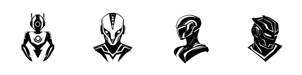 Poster - Diverse futuristic characters designed with vibrant holographic elements and sleek, modern aesthetics