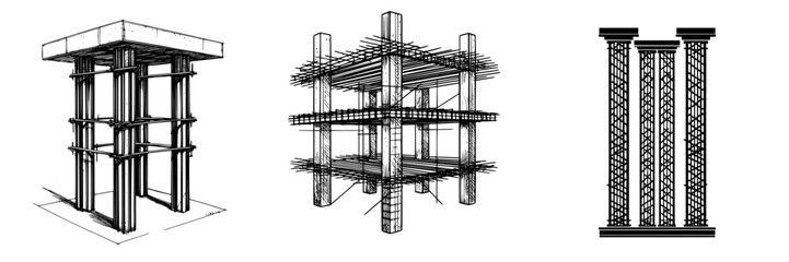 Poster - Futuristic structural designs showcasing hologram aesthetics and VFX elements in architecture concepts