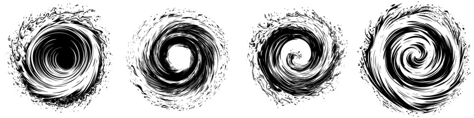 Poster - Dynamic swirling vortexes creating futuristic and holographic effects in a digital environment