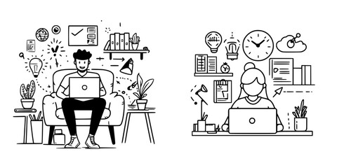Poster - Designing a futuristic workspace with a focus on creativity and technology for modern professionals