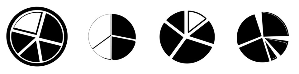 Poster - innovative design concept showcasing pie charts with dynamic segments in a futuristic style
