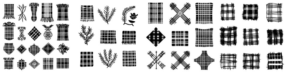 Poster - Patterns and textures in black and white showcasing creative designs for a futuristic aesthetic